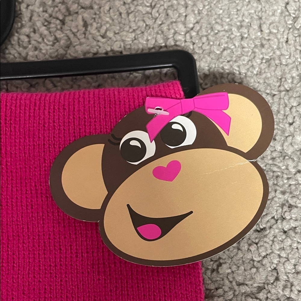Pink and Brown Monkey Kids Scarf NWT - Picture 2 of 5